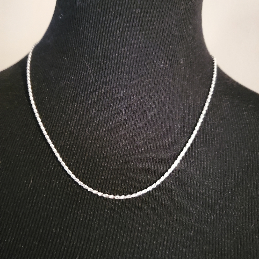 20" Sterling Silver Necklace, Diamond-Cut Rope